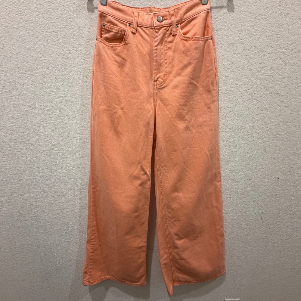 BDG Urban Outfitters Low A Wide Leg Jeans Peach Orange Size 25